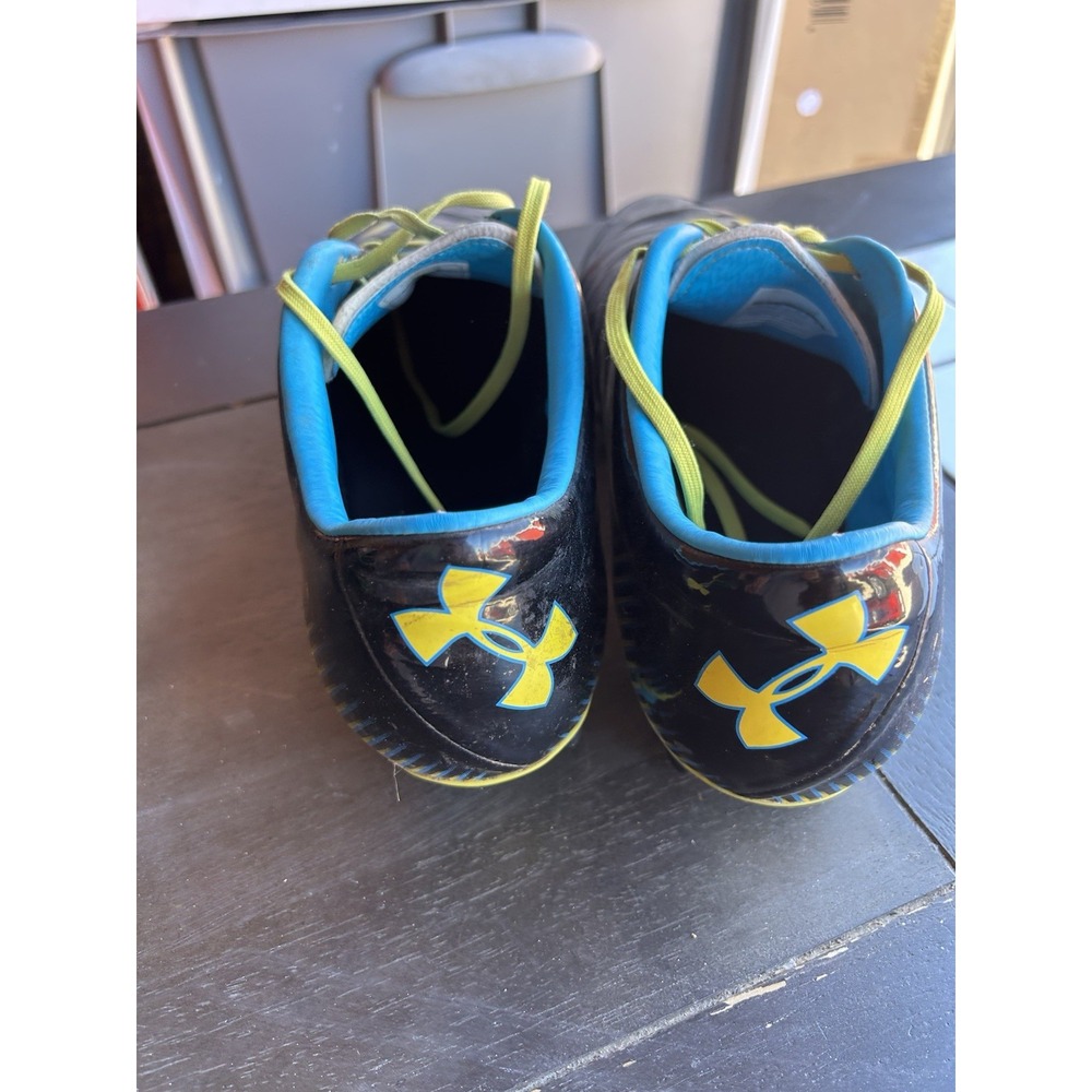 Under Armour Soccer Cleats Mens 12 1227310-002 Black Blue Yellow FG Football - Picture 4 of 7